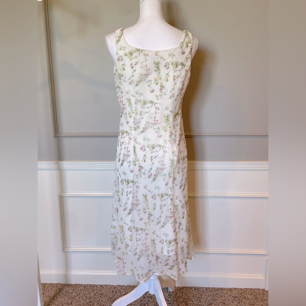 Vintage 90s I.N. Studio 8 chiffon floral slip dress maxi sleeveless fairy - Picture 4 of 6